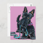 Walking Scottie Postkarte (Vorne/Hinten)