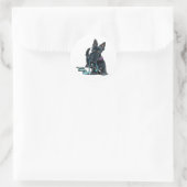 Walking Scottie Runder Aufkleber (Tasche)