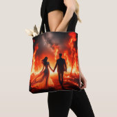 Walking Through the Fire on a Reusable Tote Bag Tasche (Von Nahem)