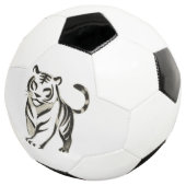 Walking Tiger Zeichnend - Tintendesign auf Fußball (Dreiviertel)