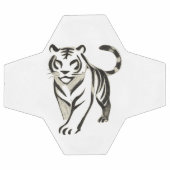 Walking Tiger Zeichnend - Tintendesign auf Fußball (Flach)