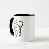 Walking Tiger Zeichnend - Tintendesign der Tasse (Vorderseite Links)