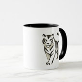 Walking Tiger Zeichnend - Tintendesign der Tasse (VorderseiteRechts)