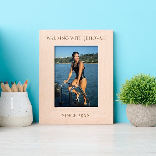 Walking with Jehovah Since 20xx Minimal Geätzte Rahmen