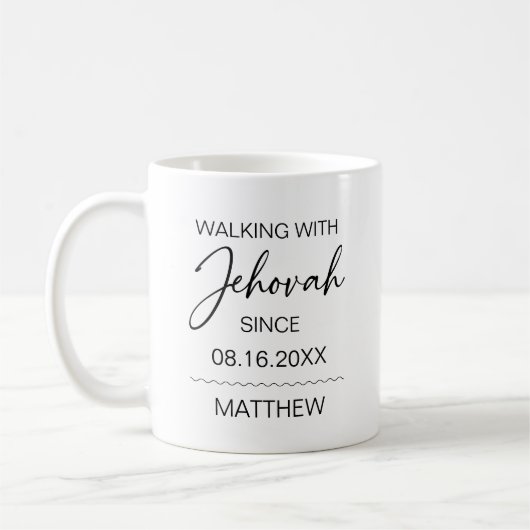 Walking with Jehovah Since Black and White Kaffeetasse (Links)