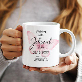 Walking with Jehovah Since Butterfly Baptism Mug Kaffeetasse