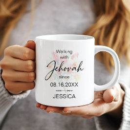 Walking with Jehovah Since Floral Baptism Mug Kaffeetasse