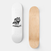 Walking Wolf Illustration Skateboard (Vorderseite)