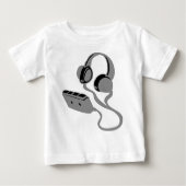 WALKMAN-UND KOPF-TELEFONE BABY T-SHIRT (Vorderseite)