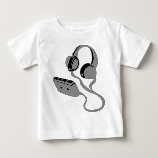 WALKMAN-UND KOPF-TELEFONE BABY T-SHIRT (Vorderseite)