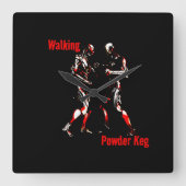 Walkpulver Quadratische Wanduhr (Vorderseite)