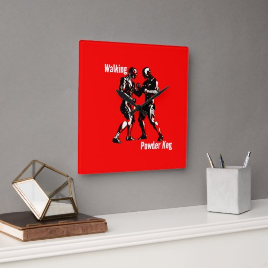 Walkpulver Quadratische Wanduhr (Büro)