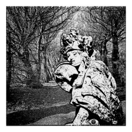 Walküre - Skulptur mit Baum-Arkade Poster