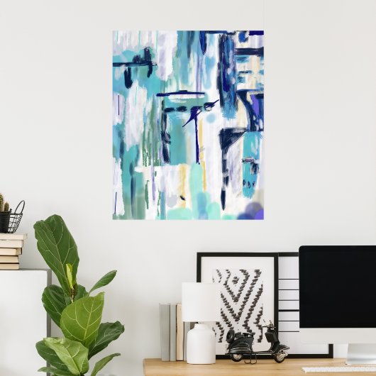 Wall Abstrakte Kunst Poster (Heimbüro)