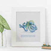 Wall Art Bezauberndes Wasserfarben Blauer Oktopus Poster