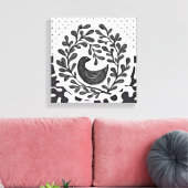 Wall Art Black and White Bird Medallion Leinwanddruck (Insitu (Wohnzimmer))