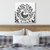 Wall Art Black and White Bird Medallion Leinwanddruck (Insitu (Schlafzimmer))