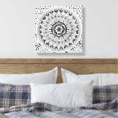 Wall Art Black und White Medallion Doodle Leinwanddruck (Insitu (Schlafzimmer))