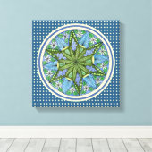 Wall Art Blue Green Yellow Medallion Leinwanddruck (Insitu (Holzboden))