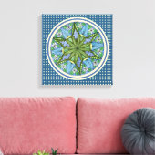 Wall Art Blue Green Yellow Medallion Leinwanddruck (Insitu (Wohnzimmer))