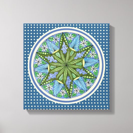 Wall Art Blue Green Yellow Medallion Leinwanddruck (Vorderseite)
