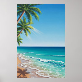 Wall Art. Blue Sea Beach. Poster