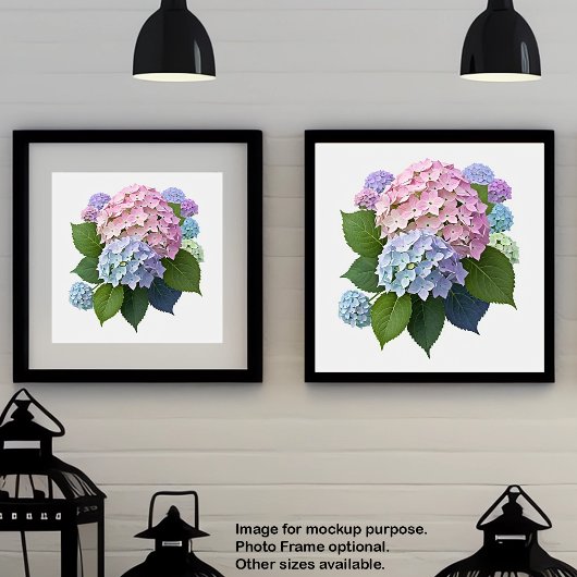 Wall Art Botanische Hydrangeas Blumenposter Poster