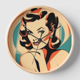 Wall Art Deco Clock Art Deco Button Up Style Uhr