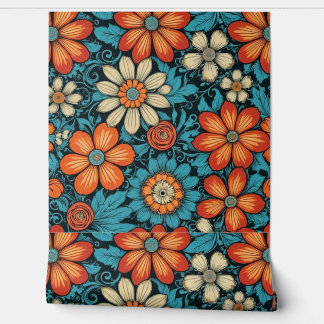 Wall Art Decor Folk Floral Tapete