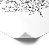 WALL ART DRUCINT | Fine Art Floral Line Art Print Poster (Ecke)
