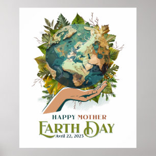 Wall Art for Happy Earth Day am 22. April Poster