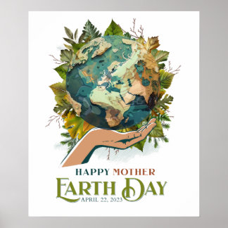 Wall Art for Happy Earth Day am 22. April Poster