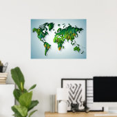 Wall Art Forest World Map Poster (Heimbüro)