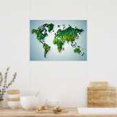 Wall Art Forest World Map Poster (Küche)