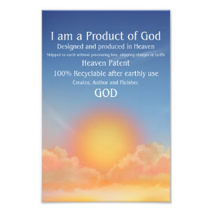 Wall Art - Ich bin ein Produkt Gottes Fotodruck