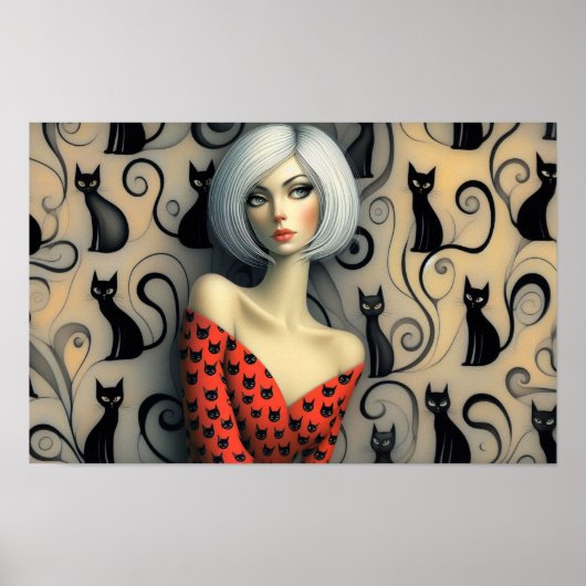Wall Art Le Femme Black Cats Poster (Vorne)