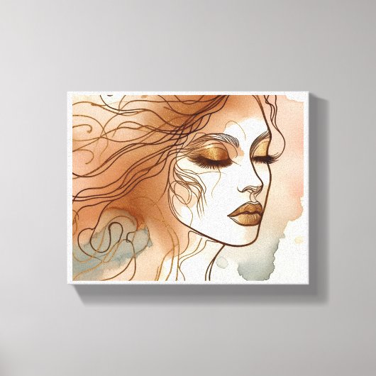 Wall Art Line Art Illustration of Woman 3 Leinwanddruck (Vorderseite)