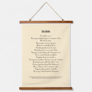 Wall Art mit dem Titel "The Bride" Zuhause oder Ge Wandteppich Mit Holzrahmen