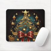 Wall Art mit Weihnachtsbaum und großer roter Bow Mousepad (Mit Mouse)