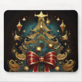Wall Art mit Weihnachtsbaum und großer roter Bow Mousepad (Vorne)