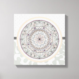 Wall Art neutrale farbige Medallion Leinwanddruck