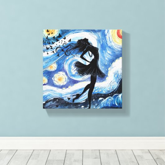 Wall Art Ölgemälde Digitaldruck, einsame Frau Leinwanddruck (Insitu (Holzboden))