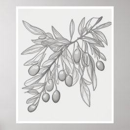 Wall Art Oliven Baumposter Poster