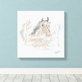 Wall Art: Pferdeweiden innerhalb der Felder Leinwanddruck (Insitu (Holzboden))