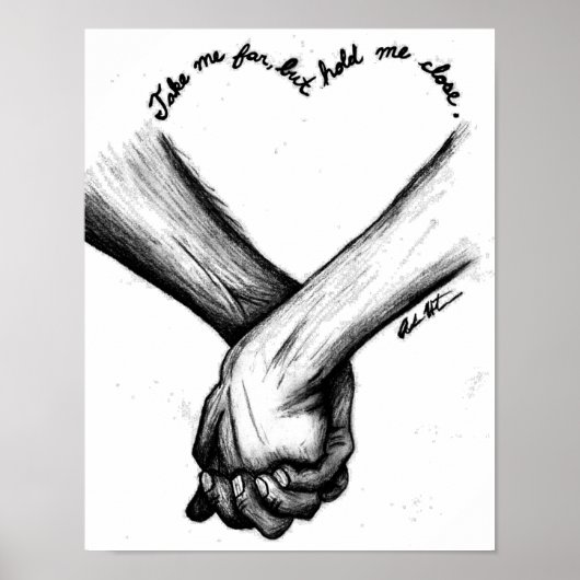 Wall-Art Poster-Liebe Zitat und Holzkohle zeichnen Poster (Vorne)