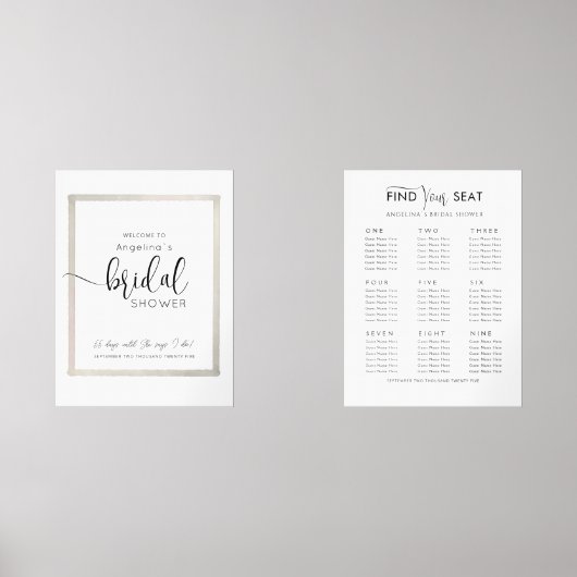 Wall Art Sets WELCOME & Seating plan Bridal Shower (Vorderseite)