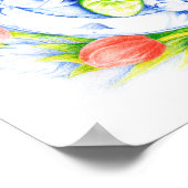 Wall Art Spring Tulips, Eier, Plate 12"x12" Poster (Ecke)