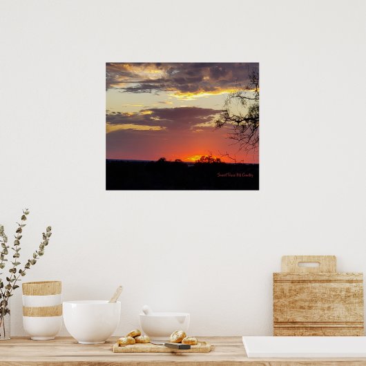 Wall Art Sunset Texas Hill Country Poster (Küche)