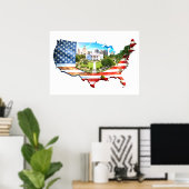 Wall Art USA Map Poster (Heimbüro)