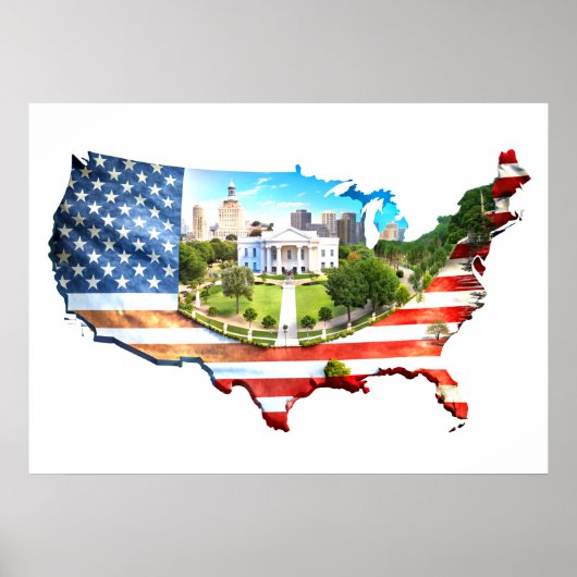 Wall Art USA Map Poster (Vorne)